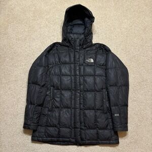 The North Face 600 Down Coat Womens Small Black Quilted Hooded Puffer Winter